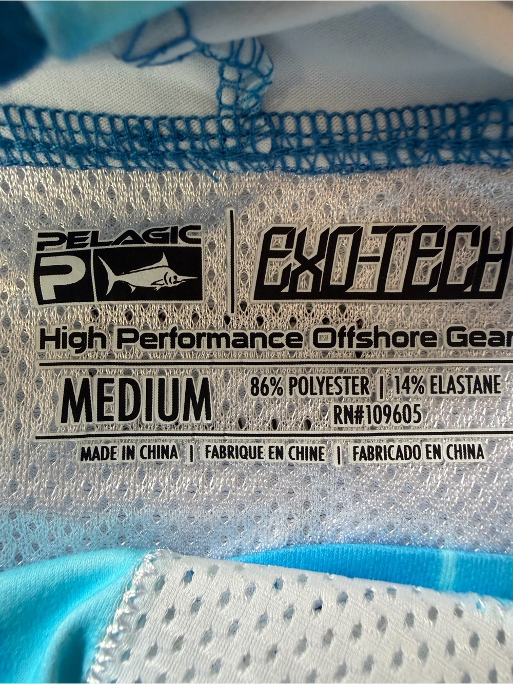 Pelagic Dorado Exo-Tech Fishing Hoodie Shirt Men's M Blue Gaiter Face Mask NWOT - Picture 3 of 7